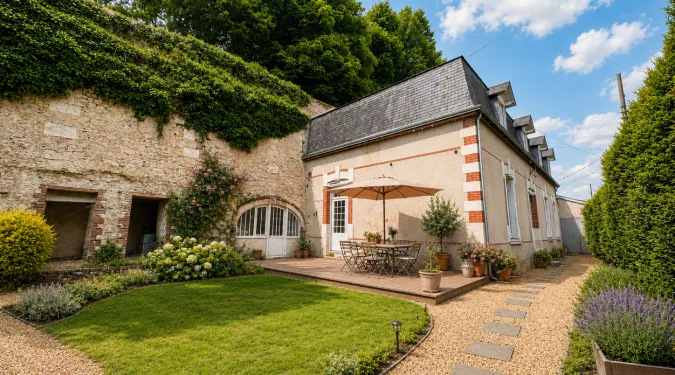 vue maison vigneronne de 125 m2 env.  dans le bourg avec caves à vendre sur vouvray | GAUTARD Immobilier transactions