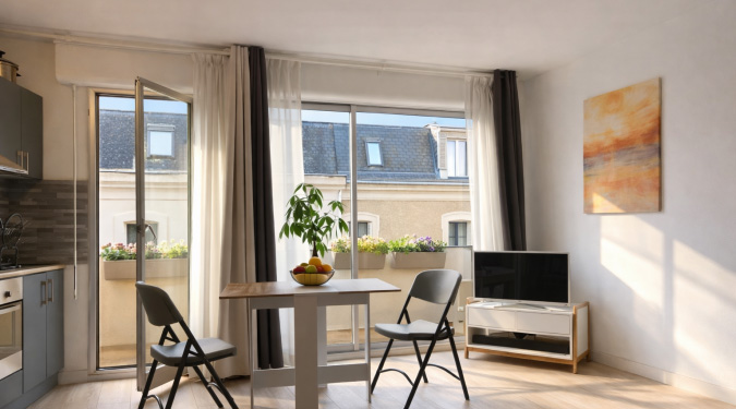 Séjour Appartement T2 situé quartier Blanqui/Mirabeau à vendre sur tours centre | GAUTARD Immobilier transactions