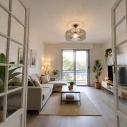 Vue pièce à vivre Appart Type 2 de 50 m2 env. dans résidence calme à louer sur Saint-Cyr-sur-Loire | GAUTARD Immobilier Gestion Locative
